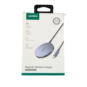 Cc7O UGREEN - Magnetic Wireless Charger for iPhone 17 - 12 / Airpods Magsafe Gry